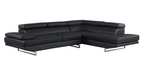 Leather Aire Sectional with Left Arm Facing / 8136-BLACK-LAF