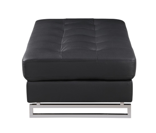 Leather Aire Ottoman / 8136-BLACK-OTT