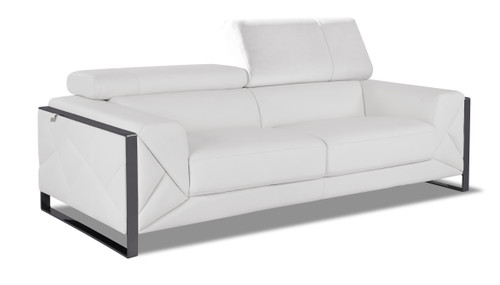 Modern Genuine Italian Leather Upholstered Sofa / 903-WHITE-S