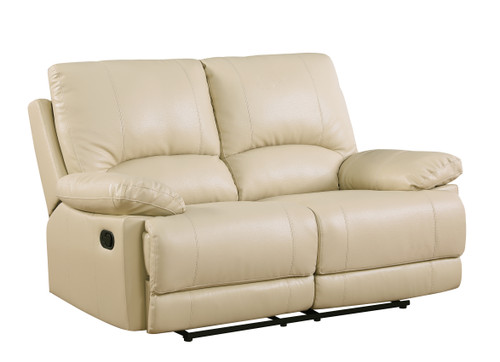 65" Transitional Leather Air Loveseat / 9345-BEIGE-L