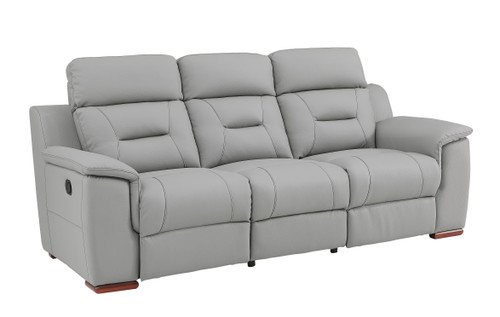 90" Modern Leather Air Upholstered Sofa / 9408-GRAY-S