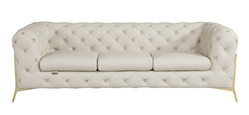 Modern Genuine Italian Leather Upholstered Sofa / 970-BEIGE-S