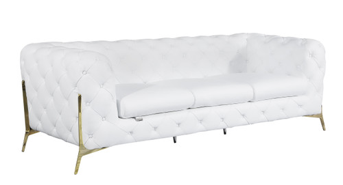 Modern Genuine Italian Leather Upholstered Sofa / 970-WHITE-S