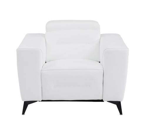 Italian Leather Chair with Power Recliner / 989-WHITE-CH