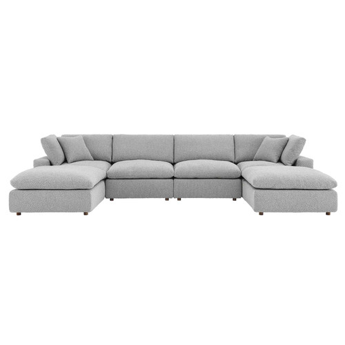 Commix Down Filled Overstuffed Boucle 6-Piece Sectional Sofa / EEI-6366