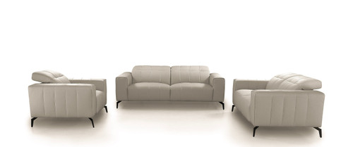 Divani Casa Wayne - Modern Light Grey Leather Sofa Set / VGBNS-2113-SET-LTGRY