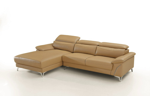 Divani Casa Sura - Modern Camel Leather Left Facing Sectional Sofa / VGBNS-1812-CML-LAF