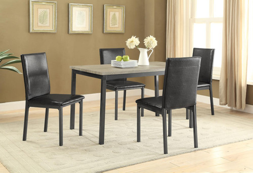 Garza 5-piece Dining Room Set Weathered Grey and Black / CS-100611-S5