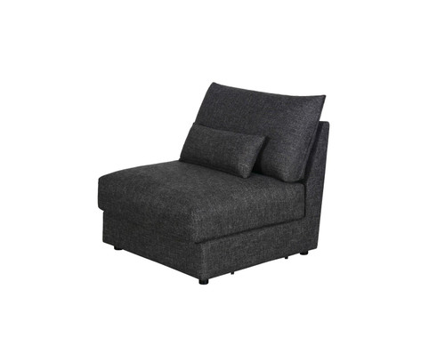 Sasha Upholstered Armless Chair Barely Black / CS-551681