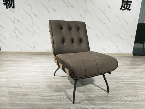 Aloma Armless Tufted Accent Chair Dark Brown / CS-907503