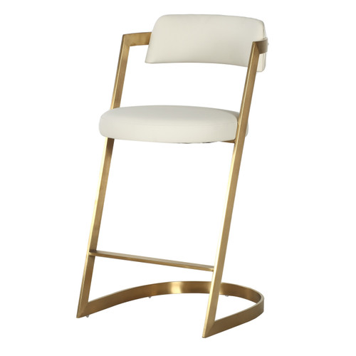 Modrest Shandra - Beige Pleather + Gold Counter Stool / VGRH-RHS-CS-220-BGEGLD