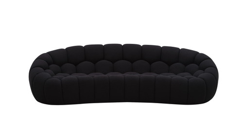 Divani Casa Yolonda - Modern Curved Black Fabric Sofa / VGEV-2126C-SOFA-BLK