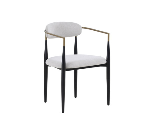 Modrest Buchtel - Mid-Century Modern Light Grey + Gold Arm + Black Dining Chair / VGDWJ1312-GRY