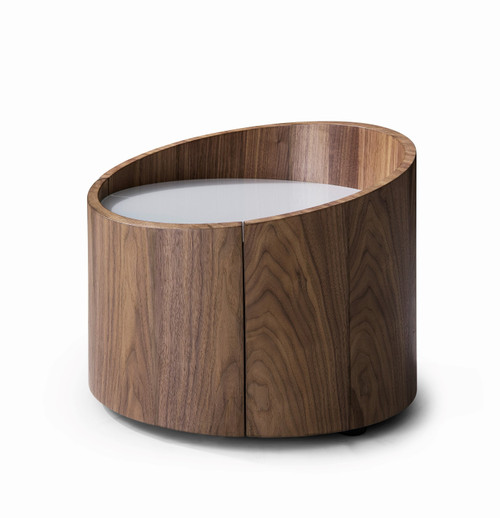 Modrest Geneva - Modern Walnut Round Nightstand / VGWCC522B-WAL