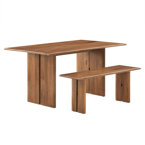 Amistad 60" Wood Dining Table and Bench Set / EEI-6690