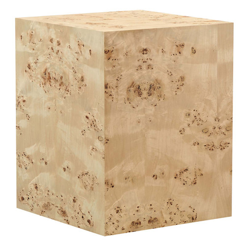 Cosmos 16" Square Burl Wood Side Table / EEI-6273