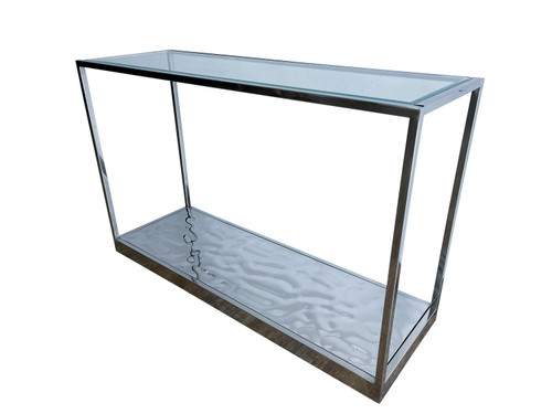 Modrest Braxton - Contemporary Clear Wave Glass Console Table / VGGMST-1676-CON