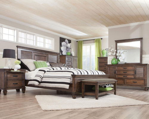 Franco 4-piece Queen Bedroom Set Burnished Oak / CS-200971Q-S4