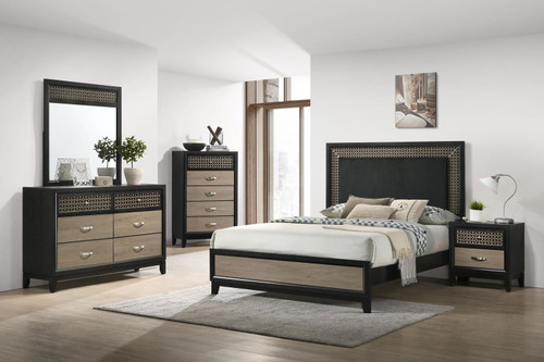 Valencia 5-piece Eastern King Bedroom Set Black / CS-223041KE-S5