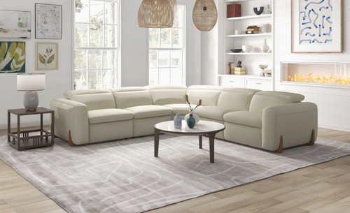 Divani Casa Conrad - Modern Beige Fabric Sectional With 3 Recliners / VGKVKM.856-SND