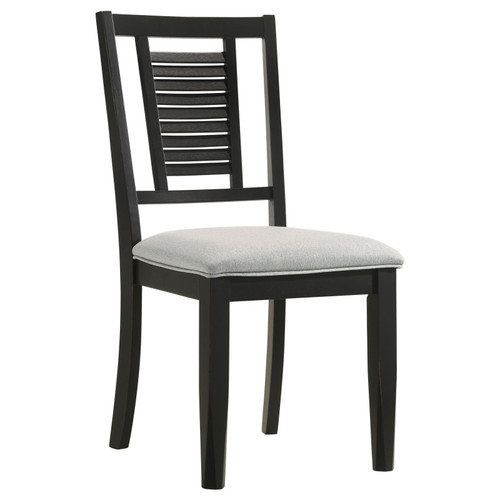 Appleton Ladder Back Dining Side Chair Black Washed and Light Grey (Set of 2) / CS-110282