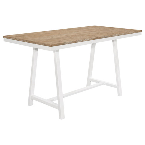Hollis Rectangular Counter Height Dining Table Brown and White / CS-122248