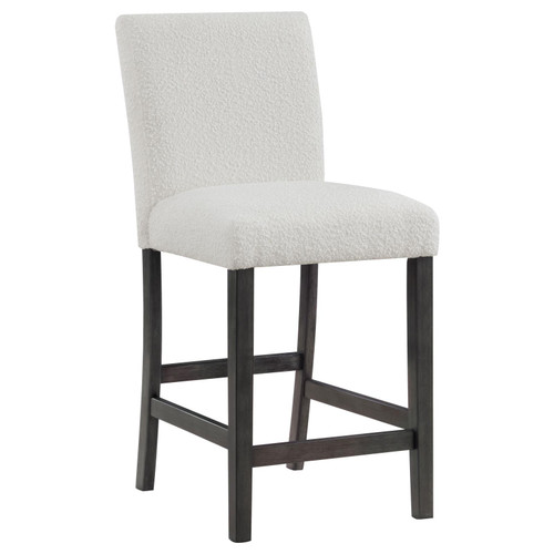 Alba Boucle Upholstered Counter Height Dining Chair White and Charcoal Grey (Set of 2) / CS-123119