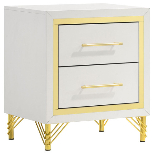 Lucia 2-drawer Nightstand Bedside Table White / CS-224732