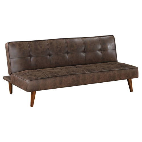 Jenson Multipurpose Upholstered Tufted Convertible Sofa Bed Dark Coffee Brown / CS-360237
