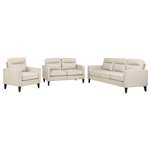 Jonah Upholstered Track Arm Sofa Ivory / CS-509651