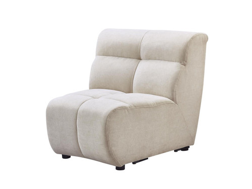 Charlotte Upholstered Curved Armless Chair Ivory / CS-551300AC