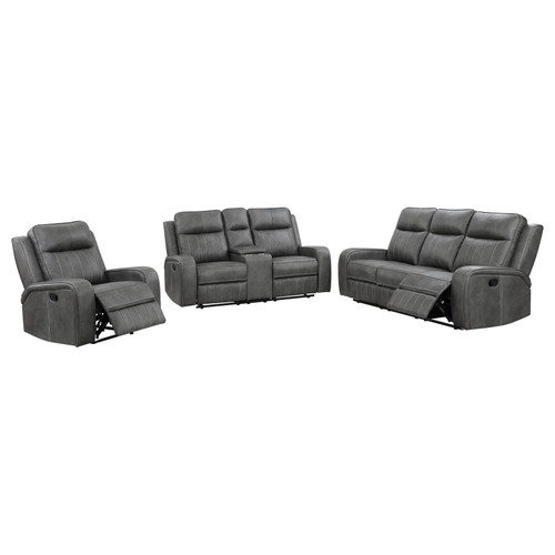 Raelynn Upholstered Track Arm Recliner Grey / CS-603193