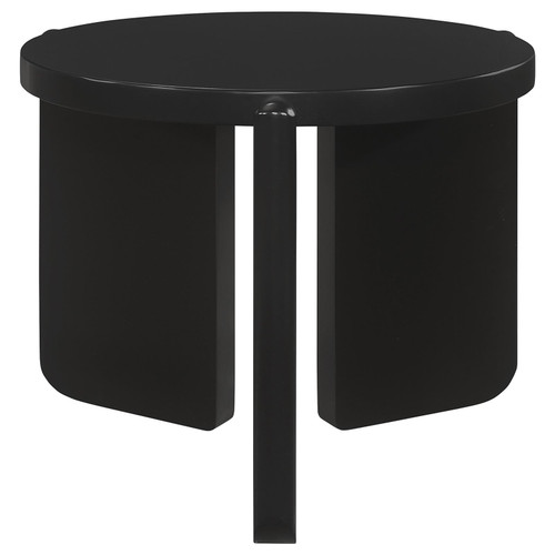 Cordova Round Solid Wood End Table Black / CS-709677