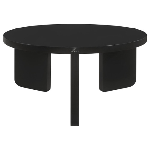 Cordova Round Solid Wood Coffee Table Black / CS-709678