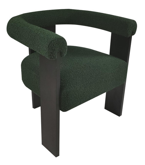 Ramona Boucle Upholstered Accent Side Chair Green and Black / CS-903148