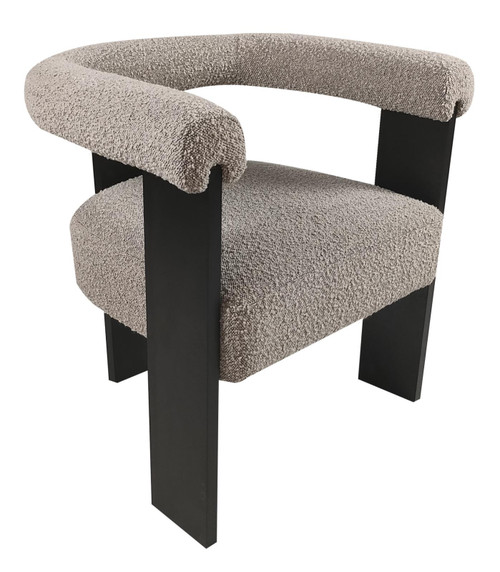 Ramona Boucle Upholstered Accent Side Chair Taupe and Black / CS-903149