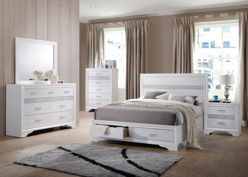 Miranda 5-piece Eastern King Bedroom Set White / CS-205111KE-S5