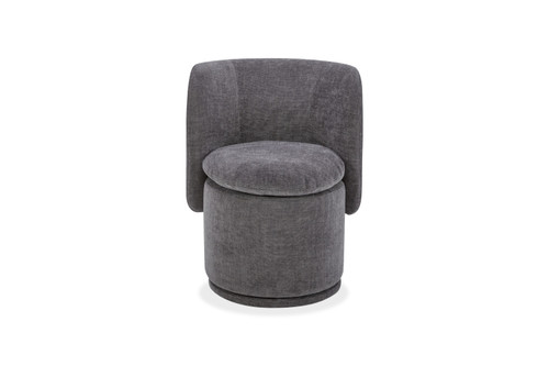 Divani Casa Norris - Modern Dark Grey Fabric Swivel Dining Chair / VGKK-KF.Y2138-DGRY