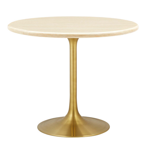 Lippa 36" Round Faux Travertine Dining Table / EEI-6752