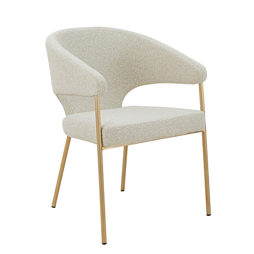 Modrest Claudine - Modern Light Grey Fabric & Antique Brass Dining Chair / VGGAGA-6214CH-1-LTGRY-4