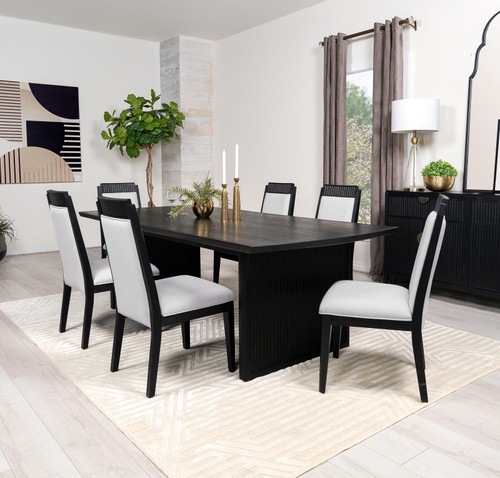 Brookmead 7-piece Rectangular Dining Set with 18" Removable Extension Leaf Black / CS-108231-S7