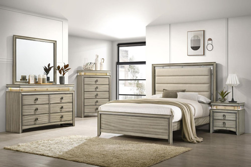 Giselle 5-piece Eastern King Bedroom Set Rustic Beige / CS-224391KE-S5