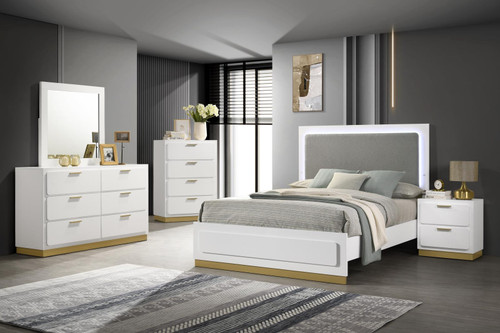 Caraway 4-piece Eastern King Bedroom Set White / CS-224771KE-S4