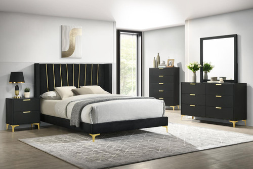 Kendall 5-piece Eastern King Bedroom Set Black / CS-301161KE-S5