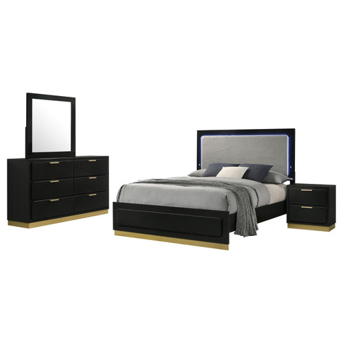 Caraway 4-piece Eastern King Bedroom Set Black / CS-224781KE-S4