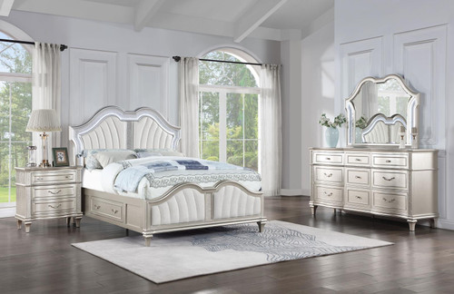 Evangeline 4-piece Eastern King Bedroom Set Silver Oak / CS-223390KE-S4