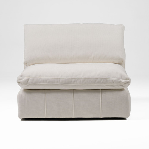 Divani Casa Vicki - Modern Off-White Fabric Modular Armless Seat / VGKK-KF.8033-1.5SEAT-IVORY