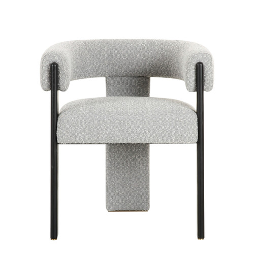 Modrest Kenmare - Modern Light Grey Fabric + Black Dining Chair / VGOD-DY-22149-LTGRY