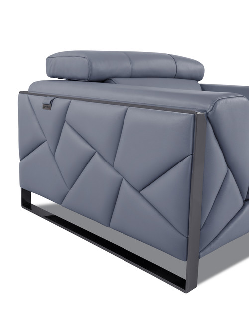 Modern Genuine Italian Leather Upholstered Sofa and Loveseat Set / 903-LIGHT_BLUE-2PC