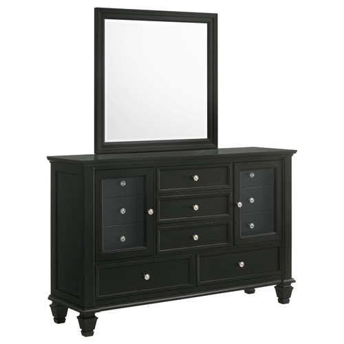 Sandy Beach 11-drawer Dresser with Mirror Black / CS-201323M